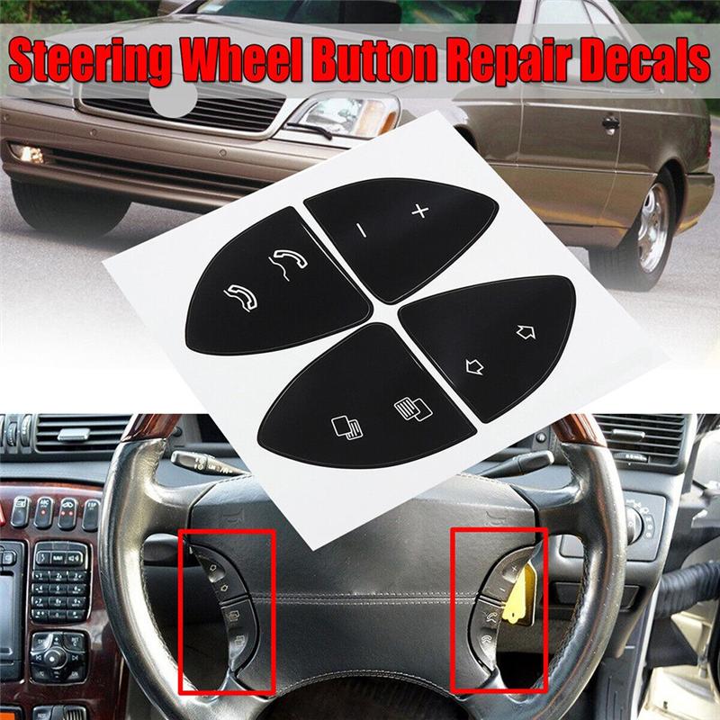Car Stickers Car Steering Wheel Repair Button Stickers Kit for Mercedes Benz W220 S430 S500 S600 CL500 CL600