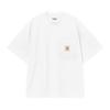 Carhartt WIP FW26 S/S Рабочая футболка с карманом Свободное плетение Тканая этикетка Повседневная футболка с передним карманом, круглым вырезом и коротким рукавом Унисекс Топы I037015-02-XX