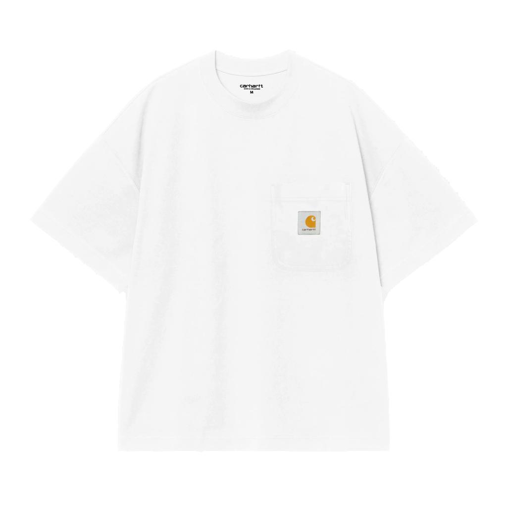 Carhartt WIP FW26 S/S Рабочая футболка с карманом Свободное плетение Тканая этикетка Повседневная футболка с передним карманом, круглым вырезом и коротким рукавом Унисекс Топы I037015-02-XX