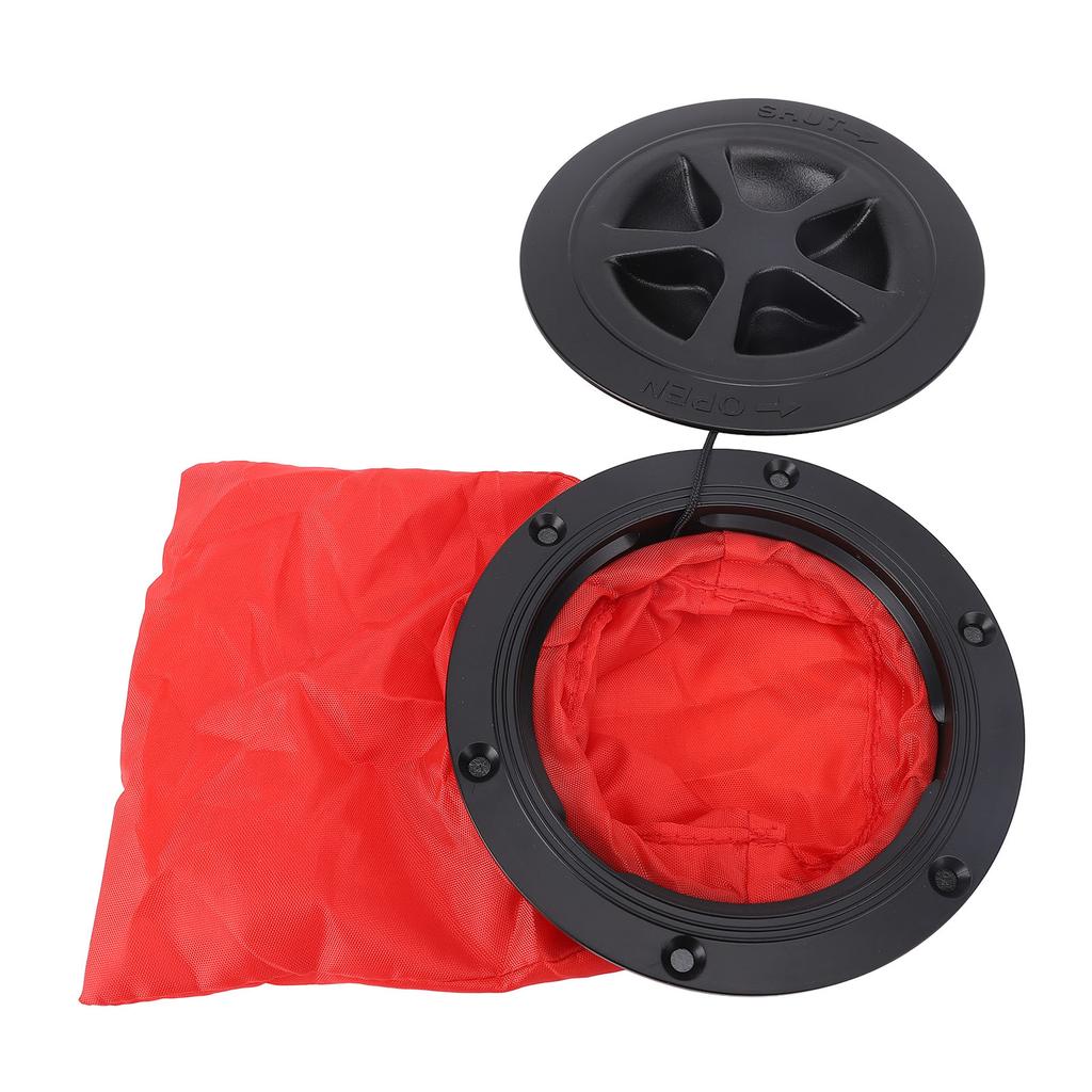 4 Inch Boat Deck Access Cover with Tool Bag Long Lasting Impact Proof Inspection Hatch Deck Plate for Marine Yacht Black