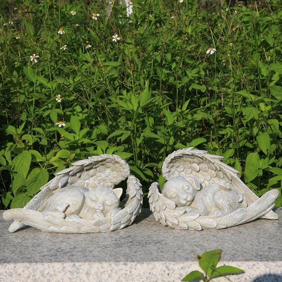 Personalized Cat Memorial Stone for Garden Resin Tombstone Marker with Eternal Love And Memory Guardian Angel Sculpture Emotional Souvenir