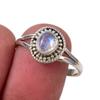 Natural Rainbow Moonstone Gemstone Handmade 925 Sterling Silver Ring Size 9 R2a29