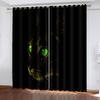 3D Custom Printed Black Cat Eyes Kids Children's Shading Blackout Curtain for Bedroom Living Room Hook Decorative