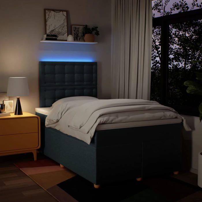 Maison Exclusive - Sommier à lattes de lit avec matelas Bleu 120x200 cm Tissu