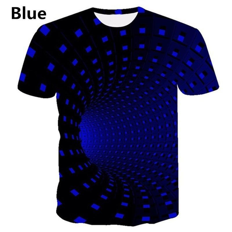 Abstract Art Color Vortex Grid 3D Men's Printed Short Sleeved T-shirt