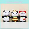 Charming Bee Panda Plush Keychain Adorable Panda Stuffed Toy Bag Pendant