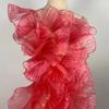 New Glossy Organza Lace Trim Fabric 13cm Wide 2yard Pleated Ruffles Material 3D Wedding Dress Sewing Accessories