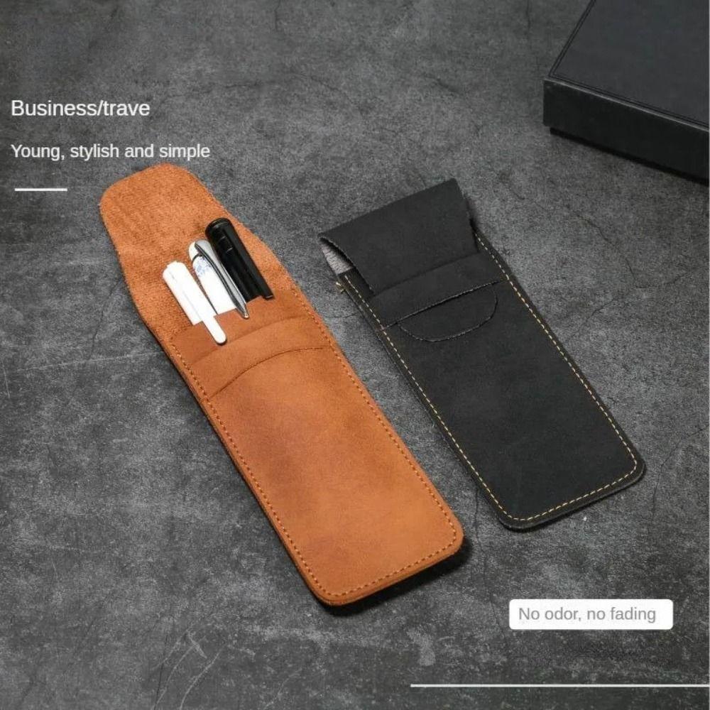 Flip Cover Pen Protective Bag Holder Pen Storage Pouch Pen Sleeve Case Leather Pen Bag  Student