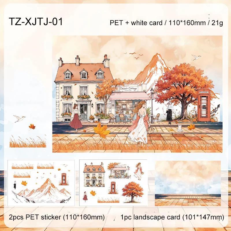 JIANWU Seasonal Illustrated Series Vintage Flower Plant Snow Landscape Material Collage Sticker Creative DIY Journal Stationery
