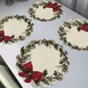 Круглая Рождественская салфетка под тарелку Мультяшный Санта-Клаус Венок Снежинка Рождественская салфетка Декор Merry Christmas 2025 С Новым Годом 2026