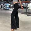 Flip Waist Slightly Pull Sweatpants Women's Summer and Autumn New Casual Drape Design Sweatpants Slim Slim Flared Pants