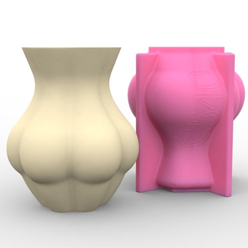 Minimalist Designs Mold Butt Shape Silicone Molds Body Shapes Flower Vase Epoxy Mould Sculpture Vase for  Enthusiasts