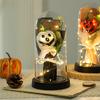 Pumpkin Dome Light LED Clear Cloche Pumpkin Night Light for Halloween Home Kitchen Tabletop Mantel Garden Poolside Decor