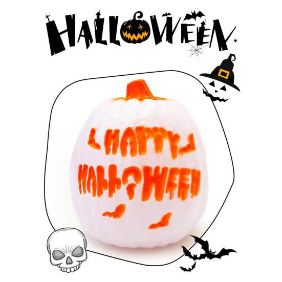 Хэллоуин Тыквенный Фонарь Жуткий Светодиодный Светящийся Изогнутый Тыквенный Светильник со Звуком для Вечеринок "Конфеты или жизнь" Внутренний Наружный Декор для Стола