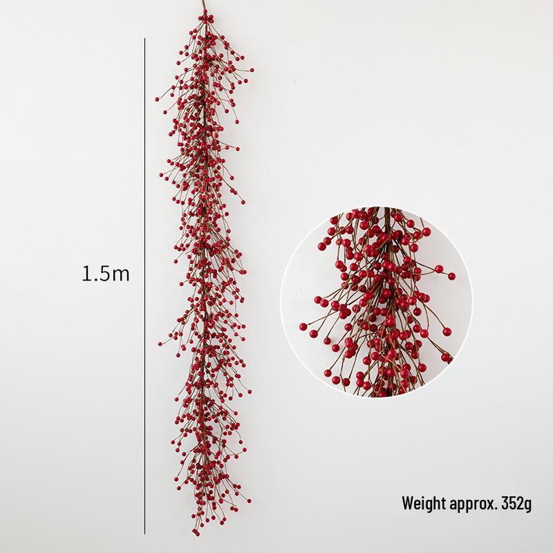 Red Fruit Christmas Vine & Ornament for Window Display