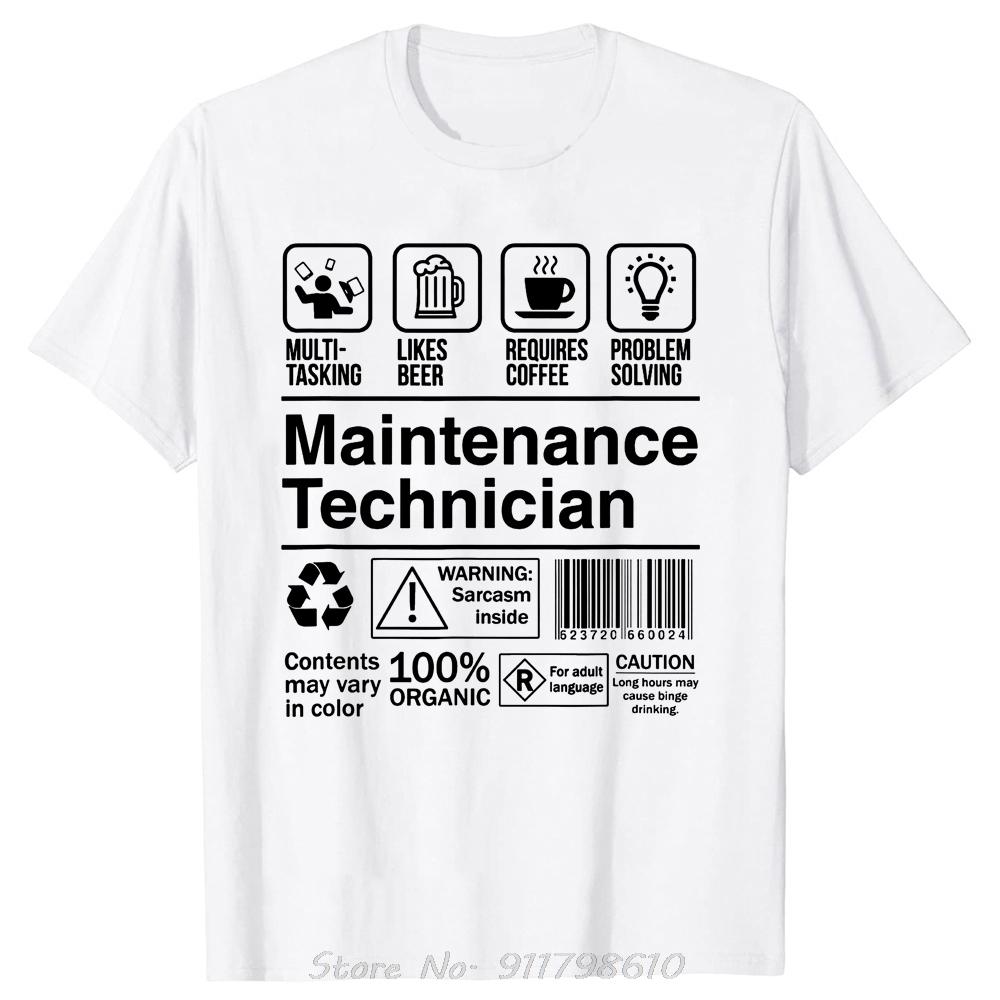 Забавная футболка оверсайз для работника по техническому обслуживанию, одежда механика для мужчин, хлопковая футболка Харадзюку, облегающая, европейская мода, фитнес-футболка