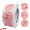 50-500pcs Pink Thank You Stickers for gift packaging Envelope Seal Labels Handmade decor for Small Business Stationery Sticker