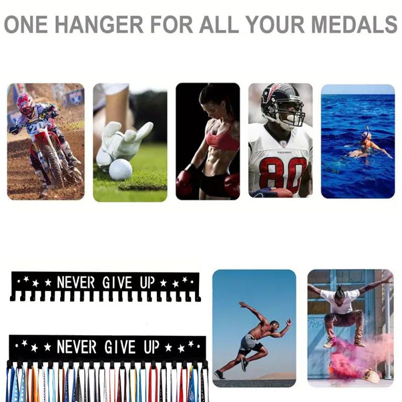 Medal Display Rack Metal Medal Hanger Holder Organizer Wall Mounted Large Capacity Award Holder For Race Soccer Sports Karate