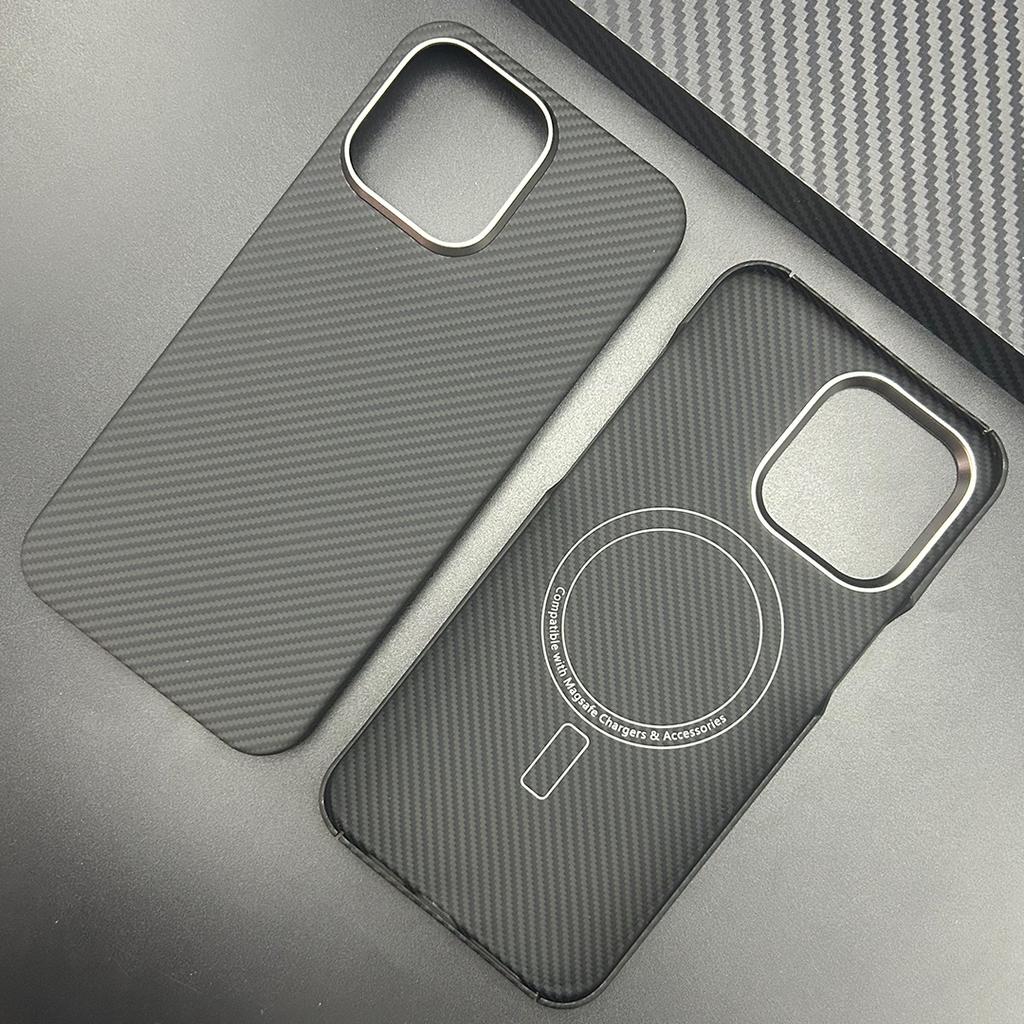 Magnetic 600D Aramid Carbon Fiber Phone Case Cover On For Magsafe iphone 14 15 16 16e 17 17e Pro Max 5G ProMax 17Pro i15 i16 i17