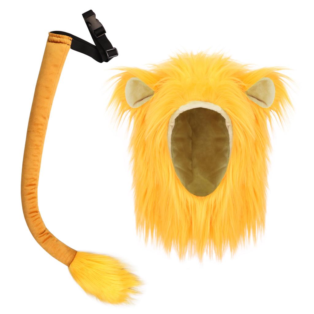 Amazon Halloween animal headgear lion headgear and tail set cos lion Halloween costume