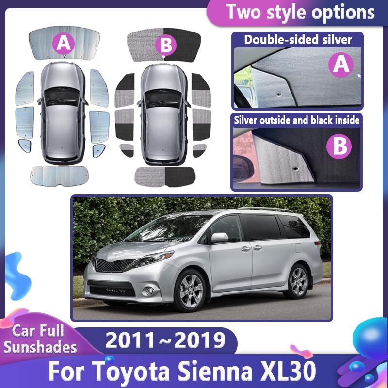 For Toyota Sienna Accessories 2011~2019 XL30 Car Sun Visors Anti-UV Sunscreen Window Sunshade Covers Auto Accessories 2017 2015
