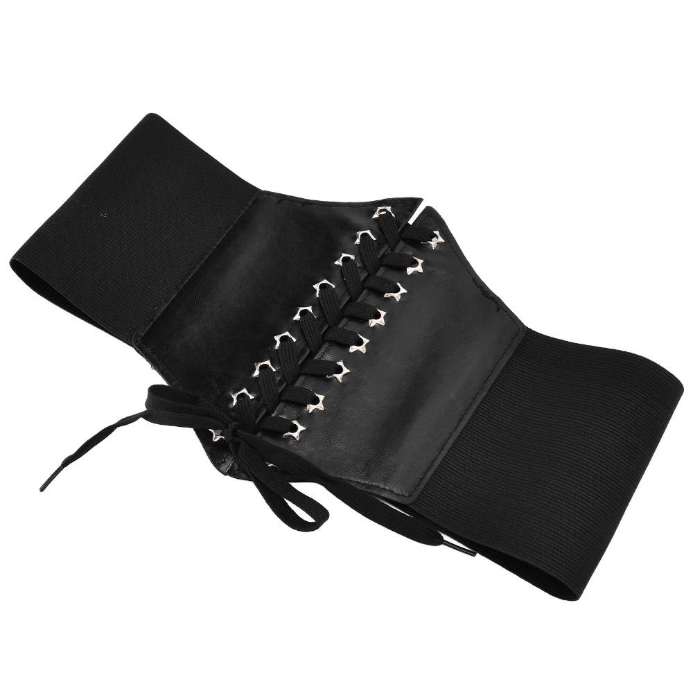 1pcs Adjustable Length Elastic Waist Belt Lace-Up Design Waspie Corset Belt Clothing Decoration