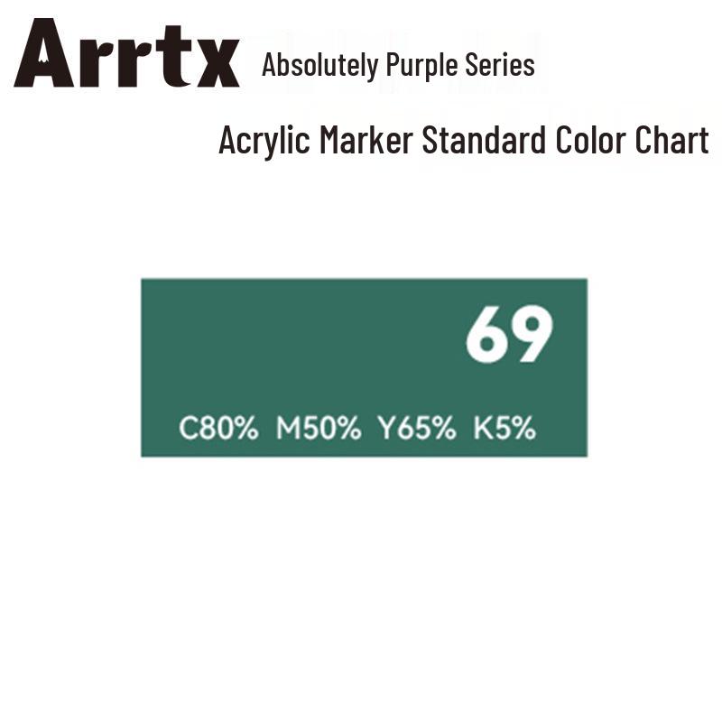Arrtx Ataishi Акриловый маркер с мягким наконечником, 1 шт., Абсолютно фиолетовый, Стиль A/B, 30 цветов, Водонепроницаемый, Быстросохнущий, Непрозрачный.