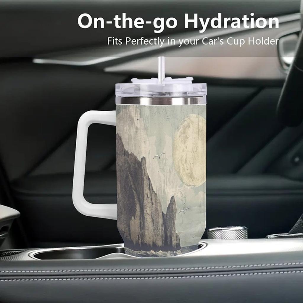40oz Double Wall Handled Tumbler Drop Shipping Ready To Sublimate For Craft Reseller Blank Cup Bulk Stock