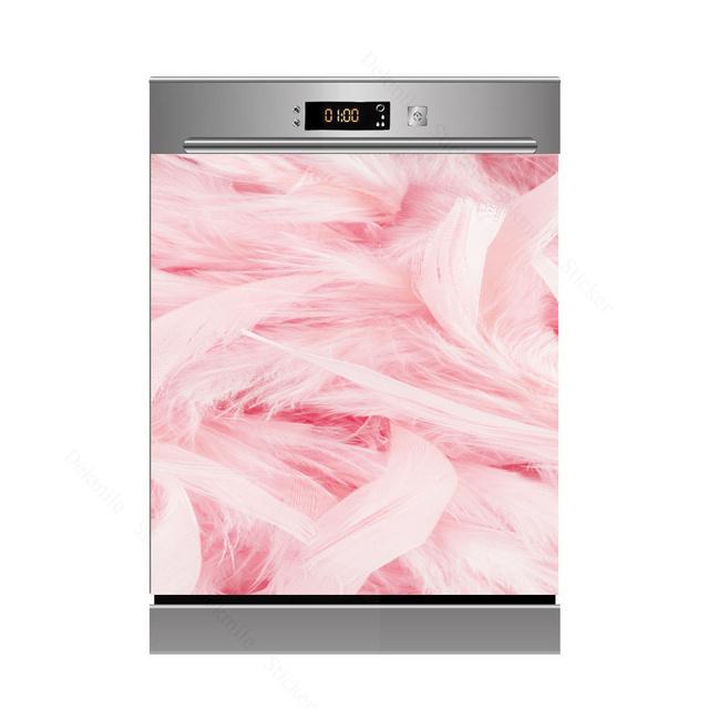 3D бамбуковая текущая вода, свеча, камень, посудомоечная машина, холодильник, морозильная наклейка, детская художественная крышка двери холодильника, обои, кухонный декор