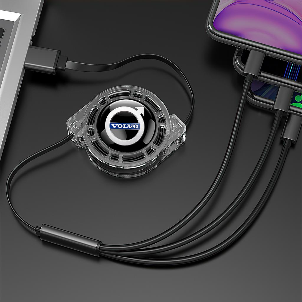 3-в-1 Micro USB Type C Зарядный кабель Мультизарядное устройство Для Volvo Xc60 Xc90 V40 V60 S60 V50 V90 S80 C40 XC40 V70 XC70 C30 Rdesign