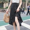 Summer Fashion Wrap Skirt Women Casual Chiffon One-Piece Lace-Up High Waist Irregular Ruffle Loose Polka Dot Skirts