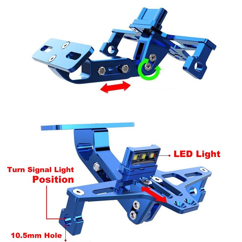 For Zontes G1 125 ZT125 G1 ZT125U ZT 125 U ZT 310X ZT310R Motorcycle Adjustable Rear Tail Tidy License Plate Holder Bracket LED