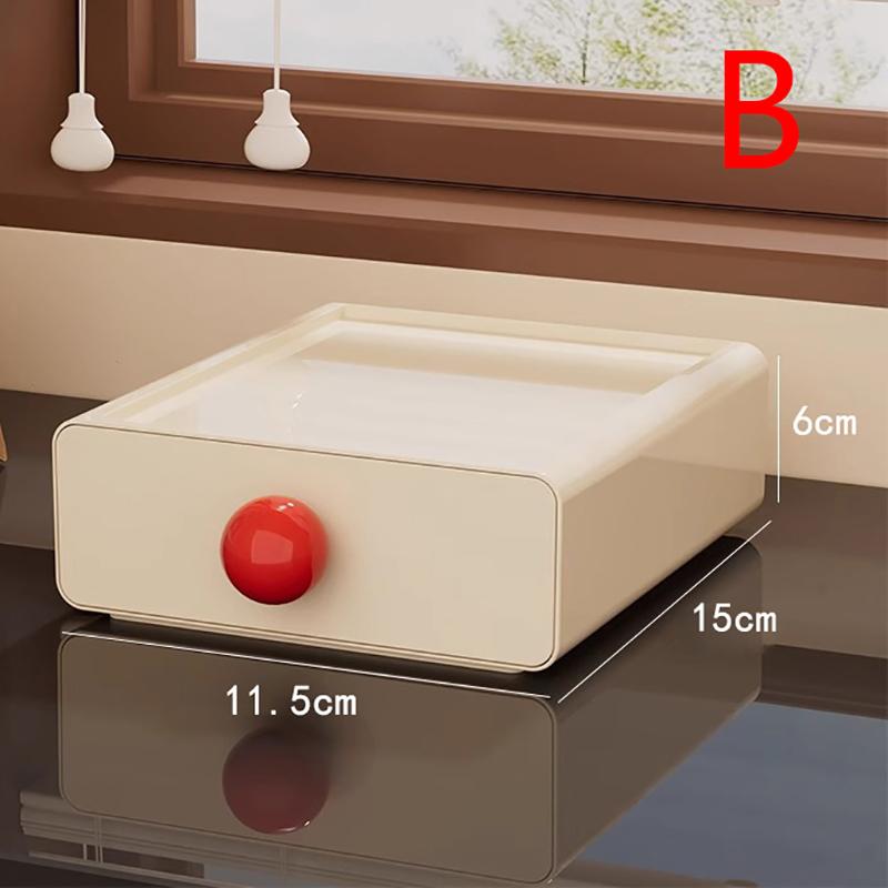 Desktop Storage Drawer Stackable Pull Out Storage Boxes Color Contrast Drawer Organizer Office Sundries Stationery Storage Case