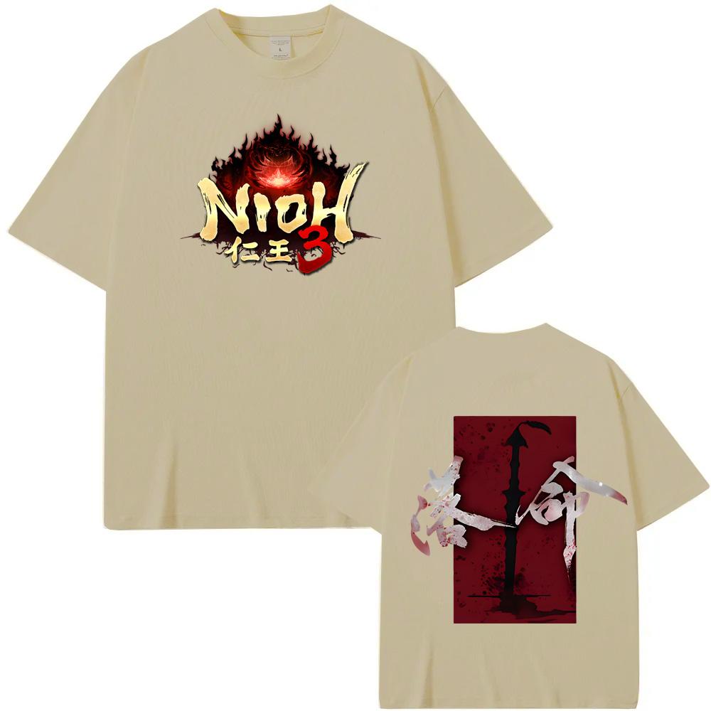Nioh 3 TShirt 2026NEW Action roleplaying game TEE 100Cotton High Quality GAME Graphic Printing Teeshirt Vintage Short Sleeve