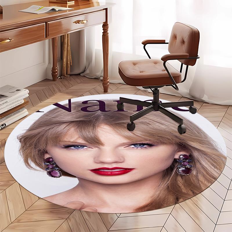 Custom Name Taylor Printed Round Rug Carpet Chair Rug Area Rug Entryway Doormats,for Office Chair Living Room Bedroom Kitchen Room.