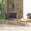 VidaXL Garden Lounge Set 2 Pcs with Dark Grey Cushions Bamboo 362307