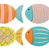 Yousheng 4 Pcs Wood Fish Nautical Beach Wall Decor Coastal Ocean Theme Wooden Fish Wall Art Rustic Lake House Wall Sculpture for Living Room Bedroom