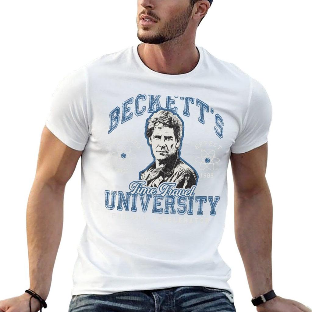 Becketts Time Travel University Tshirt T Shirts Cotton 100 Essential T Shirt Anime T Shirts Oversize Tshirt