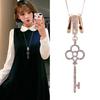 New Punk Key Shaped Choker Necklace Fashion Crystal Long Necklaces Pendants For Women Charm Sweater Chain Collar Jewelry Bijoux