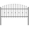 Spike Fence Asten Black 200 x 130 cm Powder Coated Steel