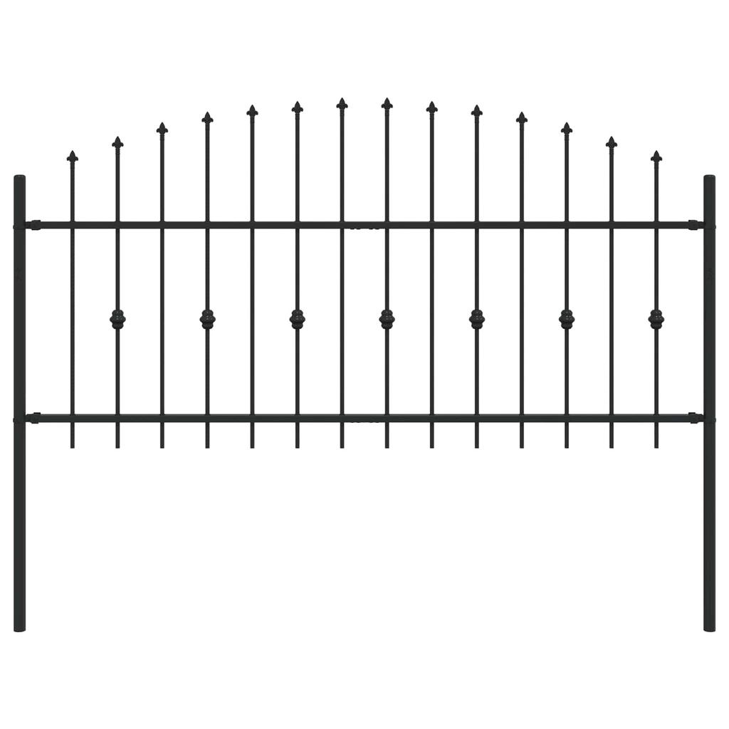 Spike Fence Asten Black 200 x 130 cm Powder Coated Steel