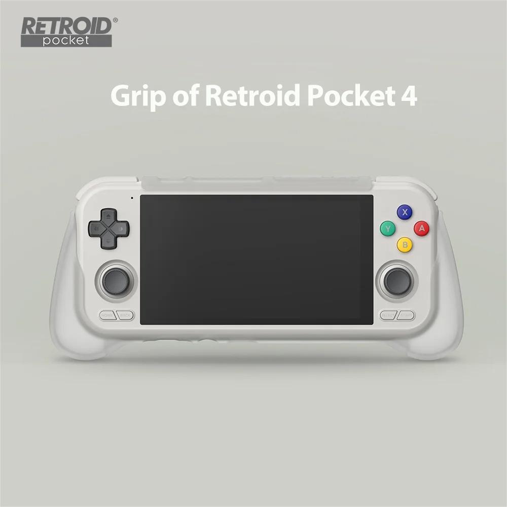 For Retroid Pocket 4/4 Pro Grip Stand Holder Protective TPU Shell Case Handheld Game Console Carry Case Gamepad Handle Hand Grip