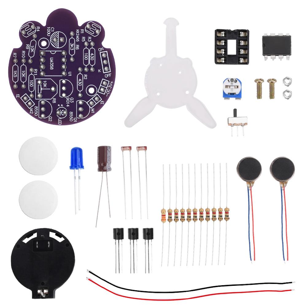 Photosensitive Mobile Robot Kit Firefly DIY Bulk Tail Breathing Light Fun Electronic Education Training LED Electronic Kit