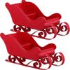 Christmas Sleigh Decoration Collection, Red Santa Claus Sleigh Decoration, Suitable for Christmas Holiday and Party Decoration