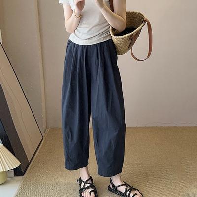 Маленькие брюки-морковки для женщин Летом Тонкие С высокой талией Стройнящие и Свободные Повседневные брюки Девятиточечные 8-точечные Брюки-галифе Спортивные брюки