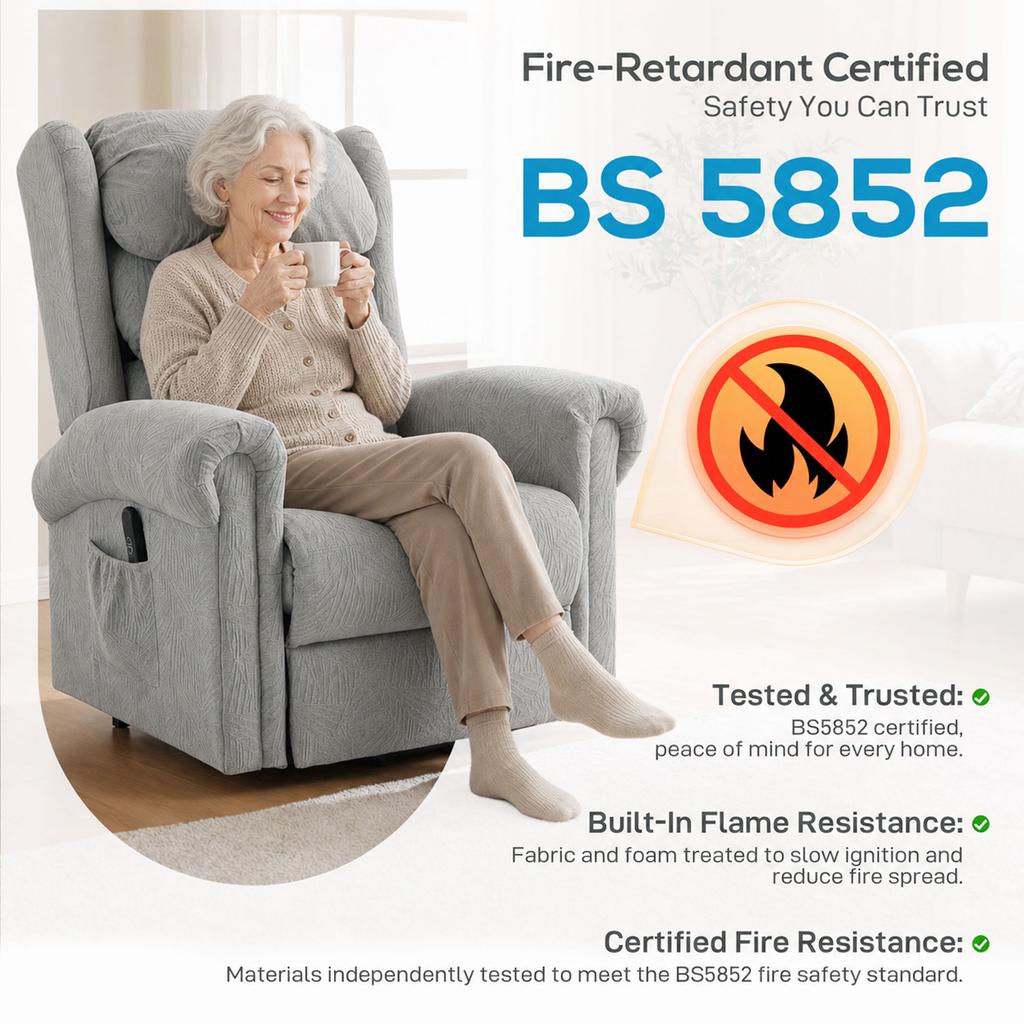 Riser Recliner Chair for Elderly, Electric Power Lift Chair, Grey
