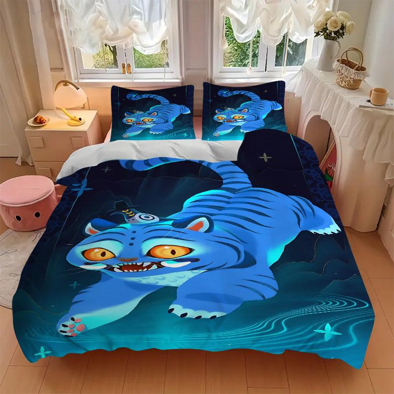 3pcs bedding set K-Pop Demon Hunters Includes 1 Comforter + 2 Pillowcases, Without Pillow Inserts, Soft Comfortable, Lightweight Breathable,