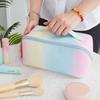 Цветная дорожная косметичка большой емкости из искусственной кожи косметичка портативная косметичка