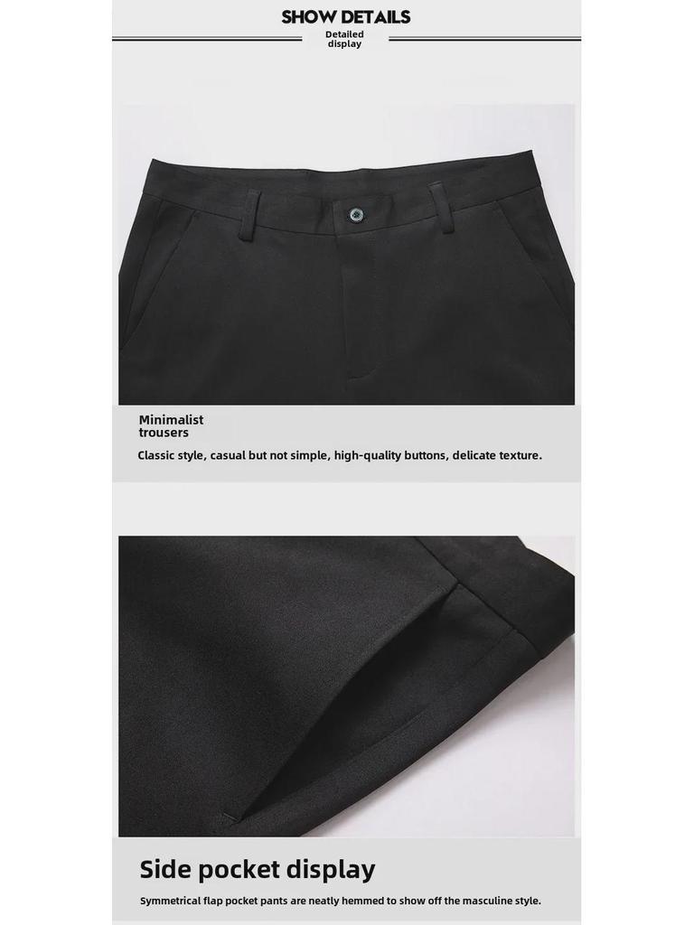 Мужские повседневные эластичные брюки оверсайз - Приталенные, не мнутся, деловые формальные брюки