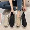 2024 Весна и Осень Туфли на платформе большого размера Новые дышащие модные мокасины на плоской подошве с сеткой и кружевом Женская обувь Zapatos Mujer